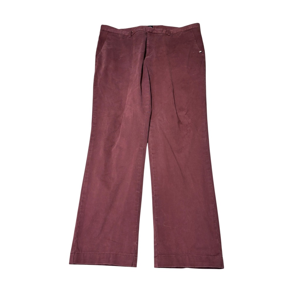 Hugo Boss Kaito Slim Fit Chino Pants Burgundy Maroon Stretch Cotton Mens 38R L30